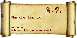 Merkle Ingrid névjegykártya